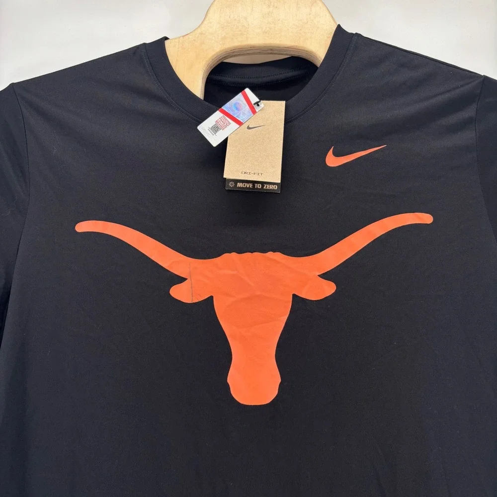 Nike Texas Longhorns T-Shirt Mens XL Black Dri-FIT NWT Defect NCAA Fan Gear